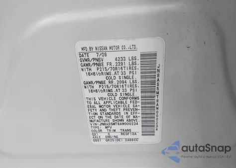 2010 Nissan Rogue S из США, поврежденный, VIN JN8AS5MT8AW000234